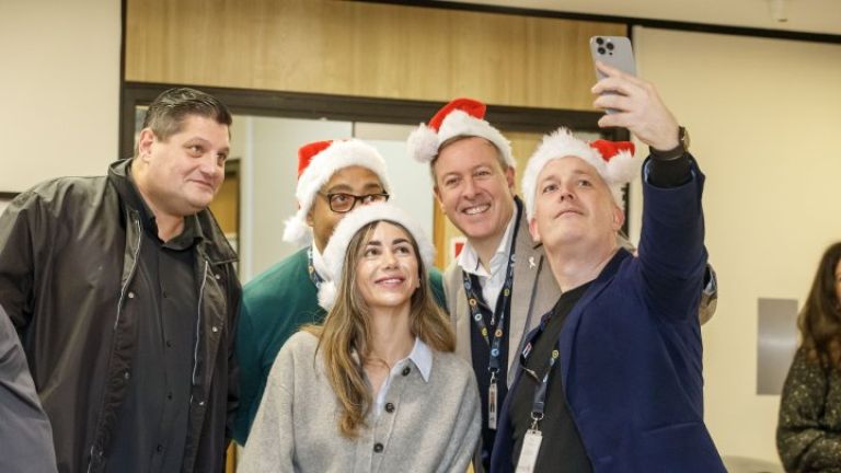 From left to right: Tony Medall (Repairs Manager), Noel Peart (Senior Engineer, Highways), Cllr Guzel (Cabinet Member for Housing), Neil Wightman (Service Director, Council Housing (Residents) and Paul Halpin, Divisional Head Housing Services