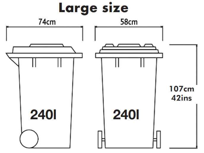 Large size green waste bins
