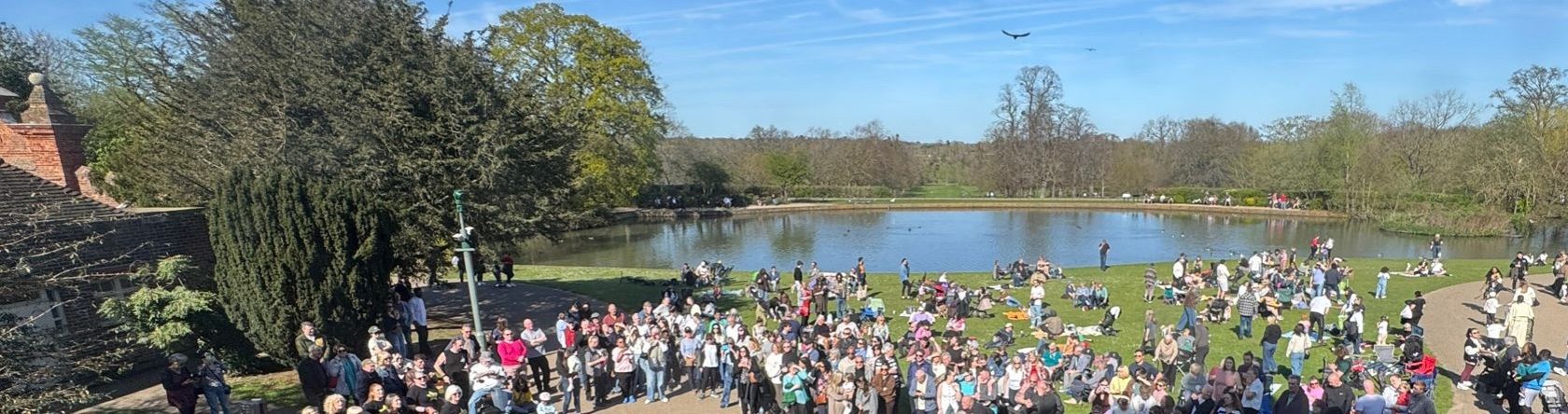 Forty Hall Lake surrounded by People