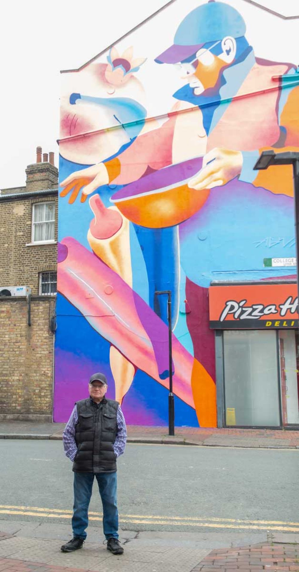Charlie visits the Charlie Mural Fore Street 11 March 2022