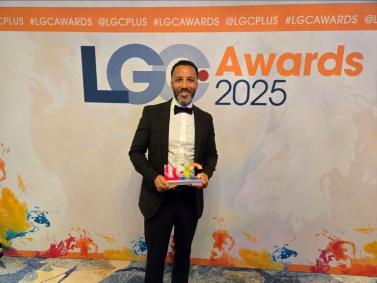 Mervin Cato at the LGC Awards 2025 holding his award