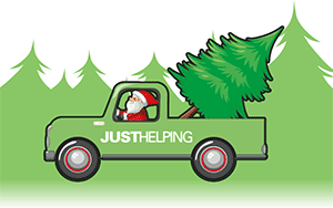 Just Helping Christmas tree on a truck graphic