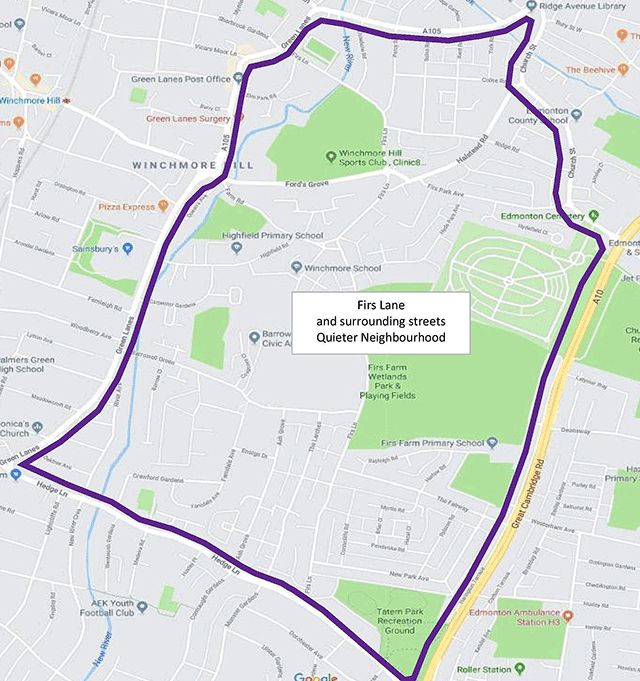Firs Lane map