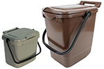Brown food bin and kitchen caddy