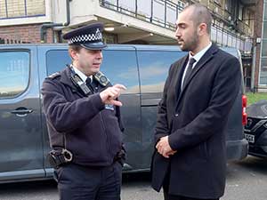 Police officer with Leader of the Council