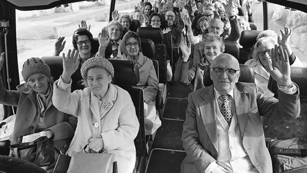 Residents on their way to Hastings on a coach