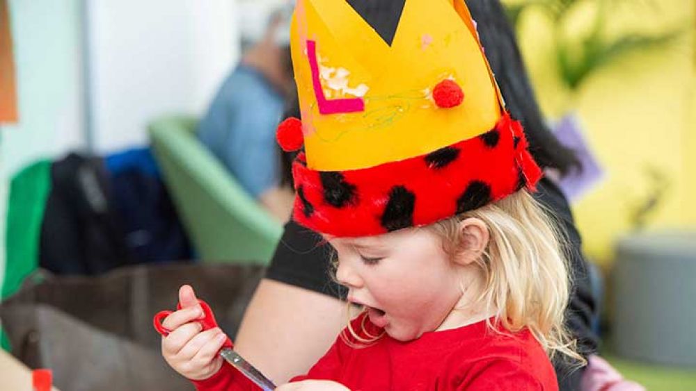 Crown making workshop at the Dugdale Arts Centre