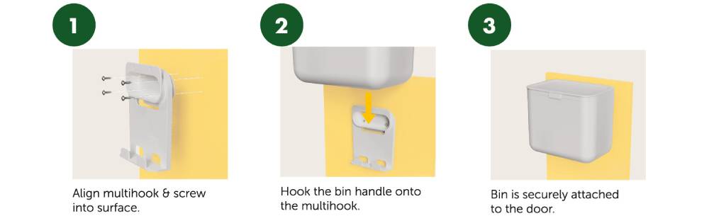 How to use the caddy hook – Screw into a wall
