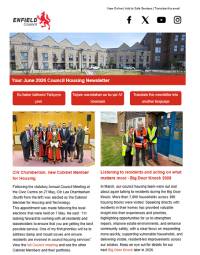 Front cover of council housing newsletter June 2026
