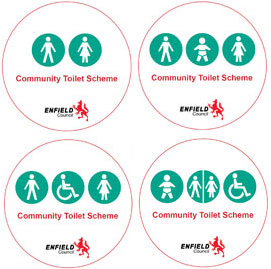 Community toilet scheme stickers