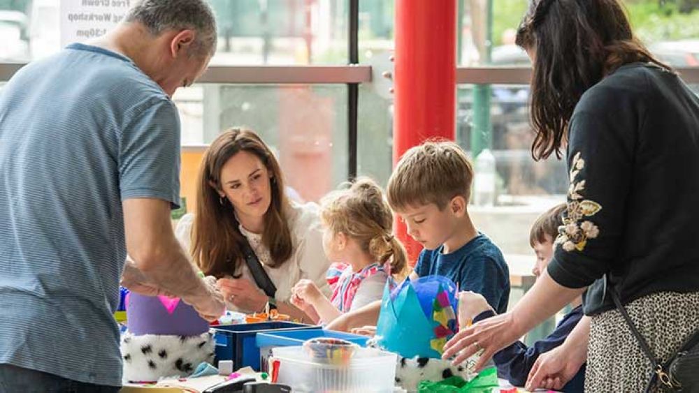 Crown making workshop at the Dugdale Arts Centre