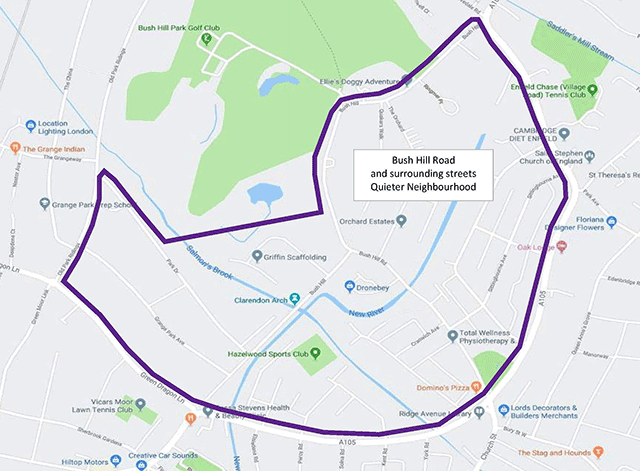 Bush Hill Road map