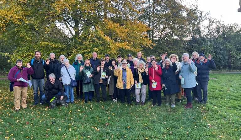 Group of people on the guided tree walk