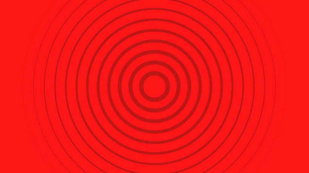 Concentric circles on a red background