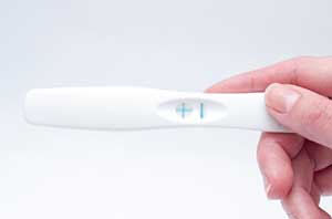 Pregnancy test showing result