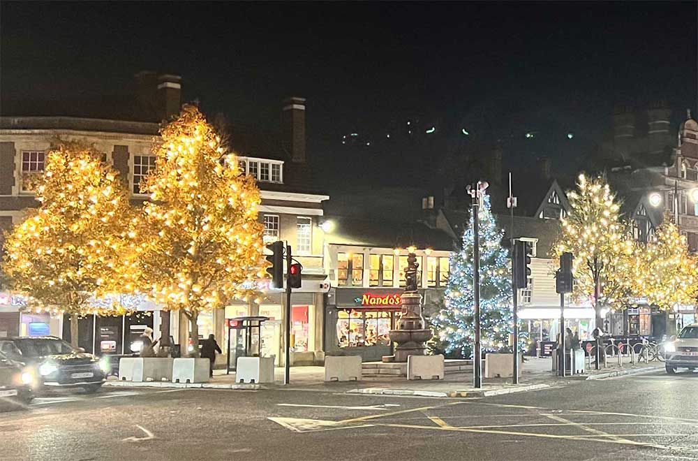 Christmas trees light up Enfield Town